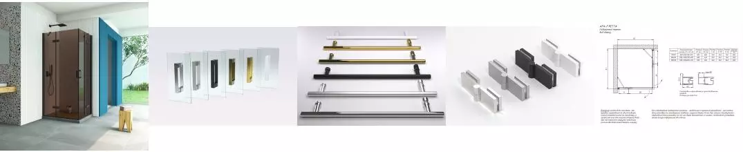Душевой угол-ограждение «Vegas Glass» AFA-F Retta 100/80 бронза/чёрный матовый без поддона левый Душевой угол-ограждение «Vegas Glass» AFA-F Retta 100/80 бронза/чёрный матовый без поддона левый