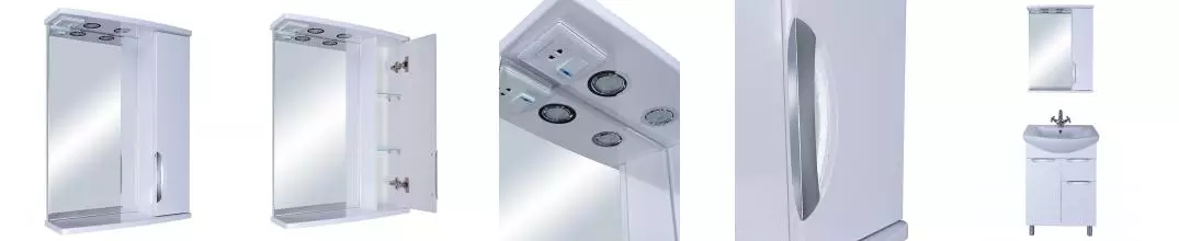 Зеркальный шкаф «ASB-Mebel» Мессина 60 с подсветкой белый правый Зеркальный шкаф «ASB-Mebel» Мессина 60 с подсветкой белый правый