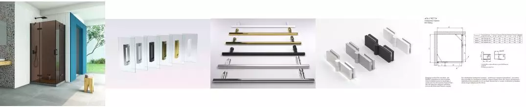 Душевой угол-ограждение «Vegas Glass» AFA-F Retta 100/90 бронза/чёрный матовый без поддона левый Душевой угол-ограждение «Vegas Glass» AFA-F Retta 100/90 бронза/чёрный матовый без поддона левый