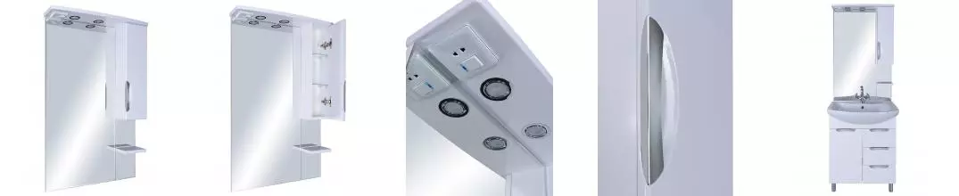 Зеркальный шкаф «ASB-Mebel» Мессина 70 с подсветкой белый правый Зеркальный шкаф «ASB-Mebel» Мессина 70 с подсветкой белый правый