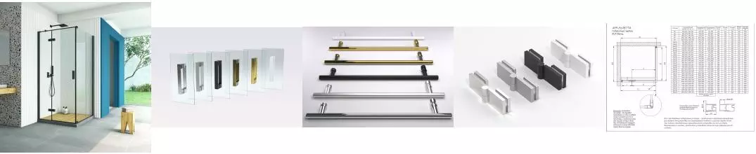 Душевой угол-ограждение «Vegas Glass» AFP-Fis Retta 90/110 прозрачный/чёрный матовый без поддона левый Душевой угол-ограждение «Vegas Glass» AFP-Fis Retta 90/110 прозрачный/чёрный матовый без поддона левый