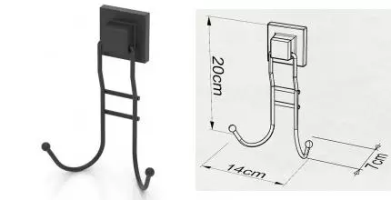 Двойной крючок «Tekno-tel» EF236B на стену чёрный Двойной крючок «Tekno-tel» EF236B на стену чёрный