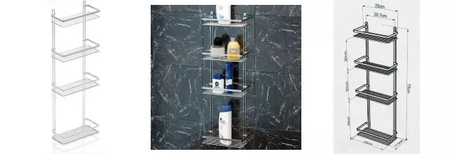 Полка в ванну «Tekno-tel» ES060SSS на стену сталь глянцевая