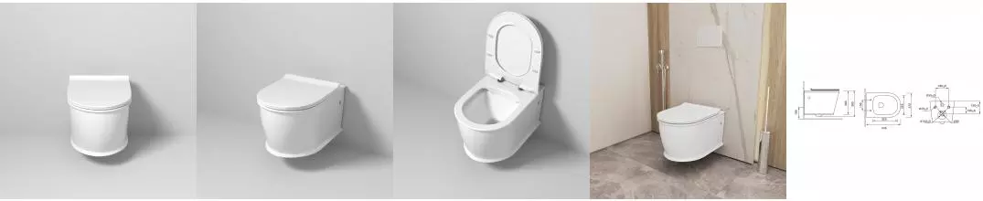 Подвесной унитаз безободковый «Grossman» GR-4482MS белый матовый с сиденьем дюропласт с микролифтом