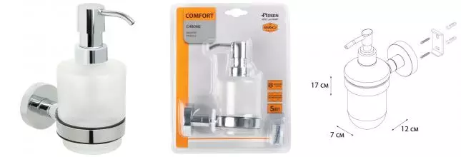 Дозатор для мыла «Fixsen» Comfort Chrome FX-85012 на стену хром
