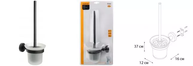 Ёршик для унитаза «Fixsen» Comfort Black FX-86013 на стену чёрный матовый Ёршик для унитаза «Fixsen» Comfort Black FX-86013 на стену чёрный матовый