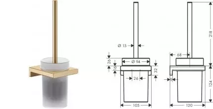Ёршик для унитаза «Hansgrohe» AddStoris 41752140 на стену шлифованная бронза