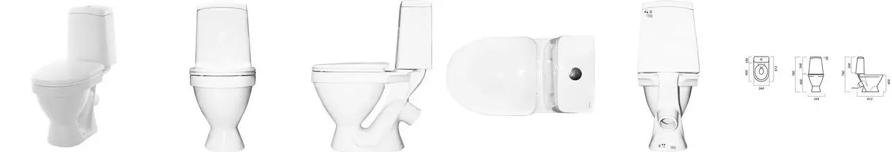 Унитаз компакт «Sanita» Лада комфорт WC.CC/Lada/2-DM/WHT.G/S1 белый с сиденьем дюропласт с микролифтом белое