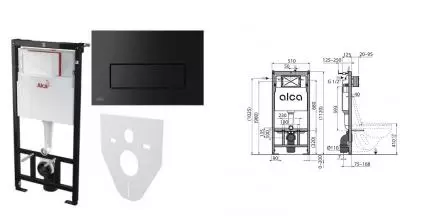 Инсталляция для унитаза с кнопкой «AlcaPlast» AM101/11204:1RUM5780001