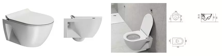 Подвесной унитаз безободковый «GSI» Pura Eco 55/F 880709/MS86CSN11 белый матовый с сиденьем дюропласт с микролифтом белое Подвесной унитаз безободковый «GSI» Pura Eco 55/F 880709/MS86CSN11 белый матовый с сиденьем дюропласт с микролифтом белое