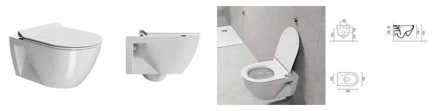 Подвесной унитаз безободковый «GSI» Pura Eco 55/F 880711/MS86CSN11 белый с сиденьем дюропласт с микролифтом белое Подвесной унитаз безободковый «GSI» Pura Eco 55/F 880711/MS86CSN11 белый с сиденьем дюропласт с микролифтом белое
