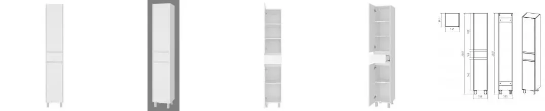 Пенал «Misty» Алиса 35 белый левый Пенал «Misty» Алиса 35 белый левый