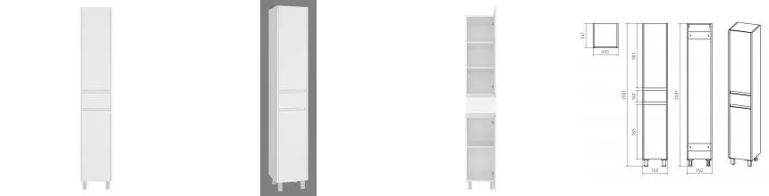 Пенал «Misty» Алиса 35 белый правый Пенал «Misty» Алиса 35 белый правый