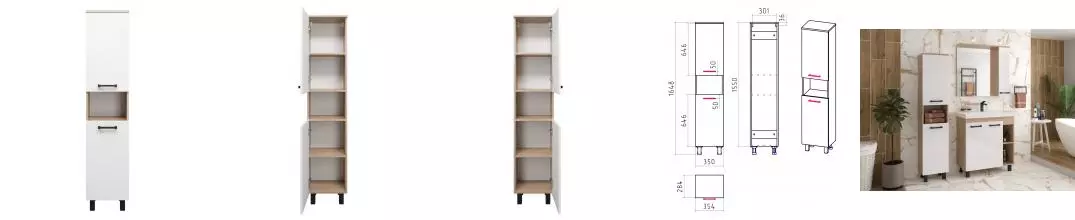 Пенал «Misty» Крафт 35 белый/дуб крафт золотой универсальный Пенал «Misty» Крафт 35 белый/дуб крафт золотой универсальный