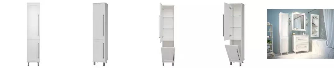 Пенал «Misty» Марта 35 с корзиной белый левый