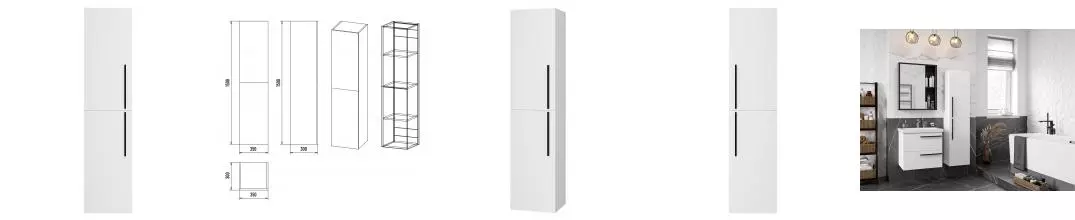 Пенал «Misty» Ненси 35 подвесной белый универсальный