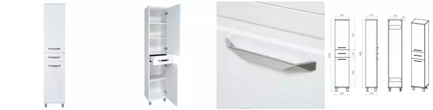 Пенал «Misty» Терра 40 с 1 ящ. белый правый