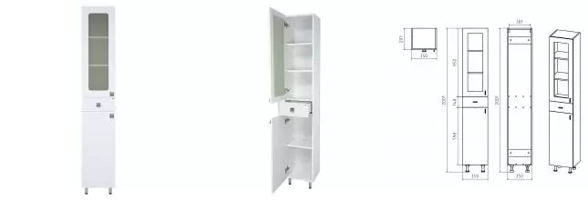 Пенал «Misty» Урал 35 белый левый Пенал «Misty» Урал 35 белый левый