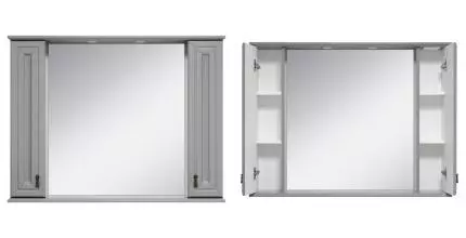 Зеркальный шкаф «Misty» Лувр 105 с подсветкой серый