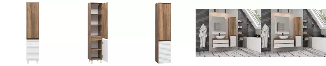 Пенал «Brevita» Dakota-35 подвесной дуб галифакс олово/белый правый