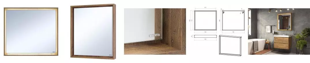 Зеркало «Brevita» Dallas 90 с подсветкой дуб галифакс олово