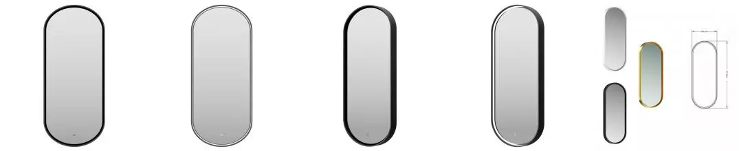 Зеркало «Brevita» Saturn 50/115 с подсветкой чёрное Зеркало «Brevita» Saturn 50/115 с подсветкой чёрное