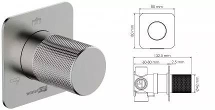 Дивертор «WasserKRAFT» Tauber A297 на 3 выхода никель