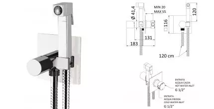 Смеситель с гигиеническим душем «Remer» Edge EG565 хром Смеситель с гигиеническим душем «Remer» Edge EG565 хром