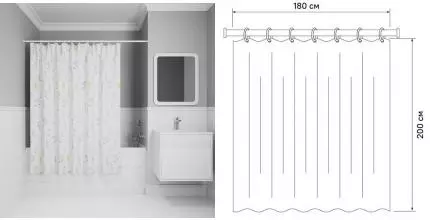 Штора для ванной «Iddis» Base BF02P18i11 180/200 белая