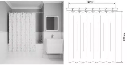 Штора для ванной «Iddis» Base BF01P18i11 180/200 белая