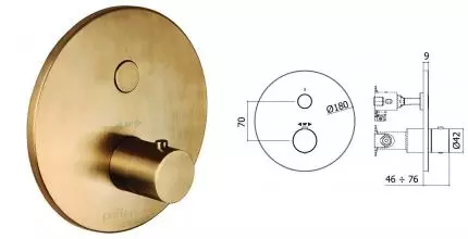 Внешняя часть смесителя «Paffoni» Compact Box CPT013HGSP медовое золото брашированное Внешняя часть смесителя «Paffoni» Compact Box CPT013HGSP медовое золото брашированное