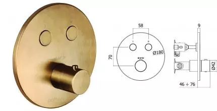 Внешняя часть смесителя «Paffoni» Compact Box CPT018HGSP медовое золото брашированное