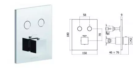 Внешняя часть смесителя «Paffoni» Compact Box CPT518BO белая матовая