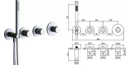 Внешняя часть смесителя «Paffoni» Modular Box MDE000BO белая матовая