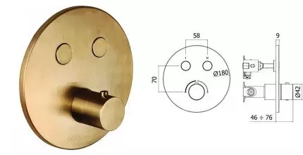 Внешняя часть смесителя «Paffoni» Compact Box CPM018HGSP медовое золото брашированное Внешняя часть смесителя «Paffoni» Compact Box CPM018HGSP медовое золото брашированное