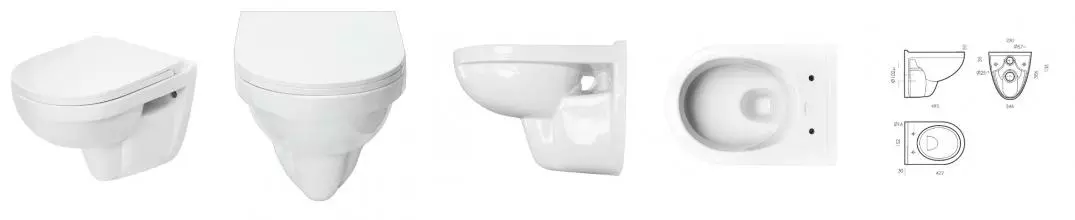 Подвесной унитаз «Sanita Luxe» Best WC.WH/Best/DM/WHT.G/S1 белый с сиденьем дюропласт с микролифтом белое