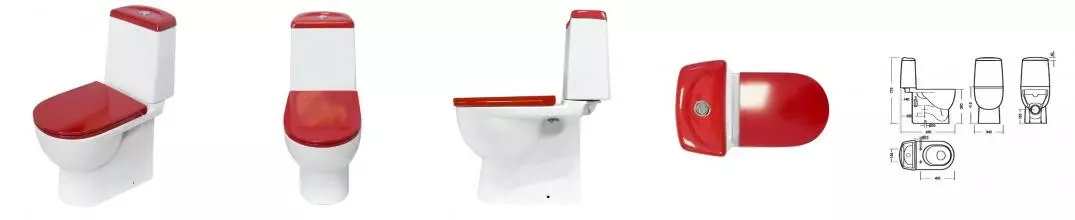 Унитаз компакт «Sanita Luxe» Best Color Red WC.CC/Best/2-DM/RED.G/S1 красный с сиденьем дюропласт с микролифтом красное