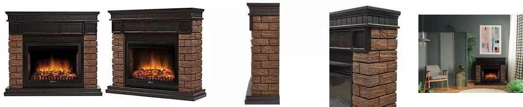 Портал «Firelight» Bricks Wood 25 камень темный/ венге Портал «Firelight» Bricks Wood 25 камень темный/ венге