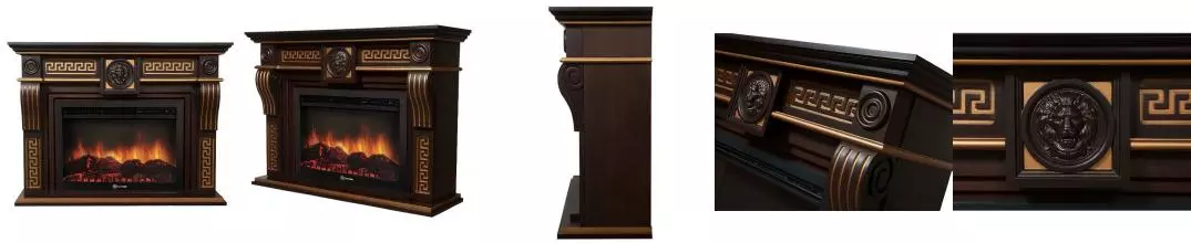 Портал «Firelight» Vittoriano 30 Темный дуб с золотой патиной Портал «Firelight» Vittoriano 30 Темный дуб с золотой патиной