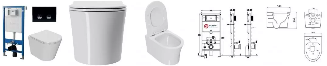 Комплект инсталляция с унитазом, крышкой и кнопкой смыва «Point» PN48188BC (инсталляция пневматическая PN45121/клавиша Венера/унитаз Вега) безободковый Комплект инсталляция с унитазом, крышкой и кнопкой смыва «Point» PN48188BC (инсталляция пневматическая PN45121/клавиша Венера/унитаз Вега) безободковый