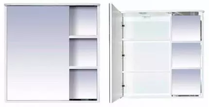 Зеркальный шкаф «Misty» Венера 80 с подсветкой белый левый