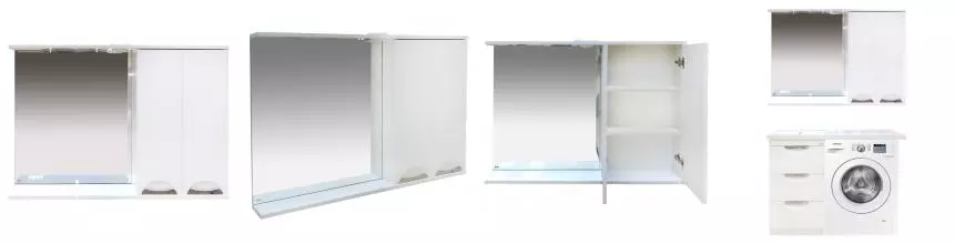 Зеркало с шкафчиком «Misty» Куба 120 с подсветкой белый правый
