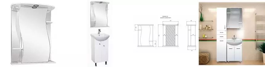 Зеркальный шкаф «Misty» Лиана 55 с подсветкой белый правый Зеркальный шкаф «Misty» Лиана 55 с подсветкой белый правый