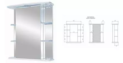 Зеркальный шкаф «Misty» Магнолия 55 с подсветкой белый левый Зеркальный шкаф «Misty» Магнолия 55 с подсветкой белый левый