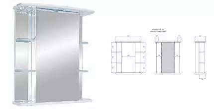 Зеркальный шкаф «Misty» Магнолия 55 с подсветкой белый правый Зеркальный шкаф «Misty» Магнолия 55 с подсветкой белый правый