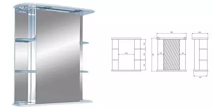 Зеркальный шкаф «Misty» Магнолия 65 с подсветкой белый левый