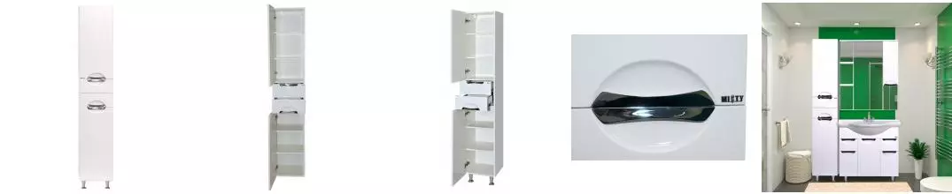 Пенал «Misty» Орхидея 35 белый левый