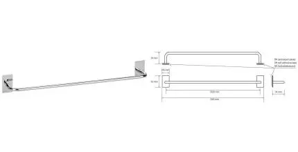 Полотенцедержатель «Bemeta» Easy 163104041 на стену хром