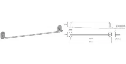 Полотенцедержатель «Bemeta» Easy 163104245 на стену матовый хром
