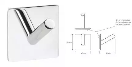 Крючок «Bemeta» Easy 163106261 на стену хром